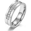 Wycian Anello Personalizzato, Anello Acciaio Uomo Inox Argento Fashionol Strass Misura 10 per Uomo Donna Fedine Regali