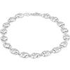 Tuscany Silver Bracciale da donna in argento sterling con maglie a cuore e ovali 18cm/7