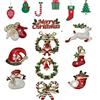 Kleemeiero Set di 10 Spille Natalizie - Albero, Pupazzo di Neve, Alce, Calza, Cappello - Cristallo Strass per Regali e Ornamenti