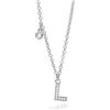 Mabina Gioielli - Collana Donna - Girocollo in argento con ciondolo lettera L e zirconi - 553500L