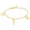 Louis Ciocchetti dal 1887 Louis Ciocchetti Bracciale in Acciaio con Corno Portafortuna - Bracciale Regolabile Uomo e Donna con Chiusura a Moschettone, Lunghezza 16 cm + 5 cm