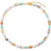 GAVU Collana da Donna Pietre Naturali Cilindriche | Collana da donna con amazzonite acquamarina e quarzo, perline 8*12mm, elegante e chic 46+5cm