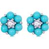 Qings Orecchini con chiusura a vite, piccoli orecchini in argento 925 | Orecchini da donna a forma di cuore e fiori, per ragazze, ipoallergenici, per bambini