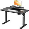 JUMMICO Scrivania regolabile in Altezza, Standing Desk, 120 x 60 cm Nero | Scrivania da Ufficio Elettrica Regolabile con funzione di memoria, Supporto per Monitor