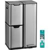 SONGMICS Pattumiera Differenziata, 3 Scomparti, 60 L | Pattumiera a Pedale, 46,7 x 39 x 71,9 cm, Acciaio inossidabile, 15 Sacchetti, Cucina, Argento, Collezione Pary LTB553EZ01