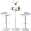 CLP Tavolo da Bar Lumo con Set 2 sgabelli per 2 Persone, Tavolo Alto Rotondo 60cm, sgabelli Regolabili e girevoli con poggiapiedi | Colore Bianco