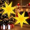LQTSLFM 35 cm Stelle di Carta 3D Luminose, Decorazione Natale Stella Suspensión LED | 2 Pezzi Stella di Natale Luminosa da Appendere, Lampada Stella di Carta, Stella Pieghevole Natalizia per Natale, Compleanni