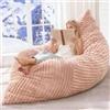 SXBCyan Fodera Poltrona A Sacco Gigante in Peluche for Adulti (Senza Imbottitura), 140x180cm Pouf Rettangolare Spessa Morbida, Copridivano, Relax, Salotto, Futon, Puff(140x180cm-pink)