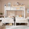 Cayipng Letto a castello 3 posti 90 x 200 cm, letto a soppalco 3 posti, letto per bambini con barriere letto matrimoniale per bambini, piano rialzato scala, con scala laterale, per bambini