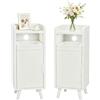 Askelierg Set di 2 comodini, sottile, comodino piccolo con cassetto e porta, comodino, gestione dei cavi, tavolino salvaspazio per soggiorno, camera da letto, 25 x 30 x 61 cm (bianco)