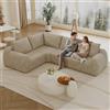 Welopo Canape dangle convertibile modulare 2-9 posti con cuscini, divano compresso muschio, divano modulare moderno ciniglia, divano senza cornice sottovuoto, morbido e robusto, senza montaggio, cachi 4 L