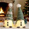 DQQYNAPTIX 2 Unità di Gnomo di Natale Illuminato, Peluche di Gnomo Natalizio Stile Americano Svedese con LED, Figure di Gnomo Fatte a Mano per Decorazione d'Interni, per Casa, Albero, Camino, Mensola o Tavolo(C)