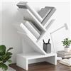 ZQQLVOO Tree Libreria a 3 ripiani, 30 x 18 x 48 cm, in legno, bianco | Design a forma di albero, scomparti aperti, versatile, superficie facile da pulire, dimensioni compatte