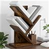 ZQQLVOO Libreria a 3 ripiani, 30 x 18 x 40 cm, in legno | Design a forma di albero, 3 scomparti aperti, dimensioni compatte, versatile, superficie facile da pulire