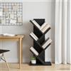 ZQQLVOO Libreria a 4 ripiani, 30 x 18 x 60 cm, in legno | Design a forma di albero, robusta struttura in legno, salvaspazio, scomparti aperti, versatile, facile da pulire