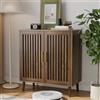 Morwdxef Armadietto da buffet con contenitore in noce con ante a griglia e ripiano regolabile, mobiletto in legno per cucina, soggiorno, ingresso (80 cm)