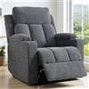 EBELLO Poltrona Relax Reclinabile Regolabile Divano Monoposto con Poggiapiedi da Soggiorno Camera da Letto, Poltrona TV reclinabile con portabicchieri e morbido poggiatesta, Grigio scuro