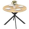 HOMCOM Tavolo da Pranzo Rotondo Ø100 cm per 4 Persone Industriale Rovere | Tavolo da Cucina, Piano Effetto Legno, Gambe a Croce in Acciaio, Tavolino da Soggiorno e Sala da Pranzo