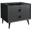 HM hemax HOME DESIGN HEMAX Comodino Moderno con Illuminazione LED Integrata e Stazione - nero | Illuminazione LED, Ricarica Wireless, 50x40x50 cm