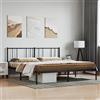 WHOPBXGAD Testiera piatta Testiera per camera da lettoGiroletto con Testiera in Metallo Nero 200x200 cmAdatto per camera da letto, camera degli ospiti