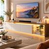 BIYFSDS Mobile TV LED 200 cm, Porta TV Moderno da Soggiorno con 3 Cassetti, Ampio Spazio Contenitore,panca TV, Mobile Basso TV, (bianco, A)
