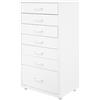 dmiuiou Cassettiera in metallo con 7 cassetti, colore bianco | Cassettiera mobile con 7 cassetti e ruote, armadio da ufficio con ruote per ufficio, camera da letto e soggiorno