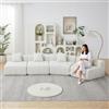 Kuczn Divano modulare da pavimento in morbida ciniglia Boneless Sofa curvo senza telaio con cuscino, divano letto con funzione letto, nessun montaggio, per camera da letto, soggiorno, ufficio, beige