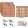 PATIKIL 5 Set Stoppini in Legno 2.8x2.4 Pollici per Fare Candele, Stoppini Naturali in Legno Cavi con Fori Rotondi E Supporti in Metallo, Kit per Fai da Te per Realizzare Candele