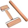 YOYEAH Set di 2 mattarelli e mattarelli in Legno | Piccolo e Medio (17,5 e 25 cm) | Design a Doppia Testa e Monopezzo per Pizza, Impasto, Gnocchi, Pasticceria | Ideale per la Cottura casalinga
