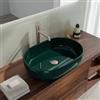 VITRA Lavabo d'appoggio ovale 60x42 cm in ceramica verde selva lucido - Cloe