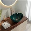DEGHI Lavabo d' appoggio 40x33 cm in ceramica verde selva lucido - Barj