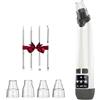 CHARMNAIL Punti Neri Rimozione, Aspiratore Punti Neri Elettrico, Dispositivo Pulizia Viso Bianco Ricaricabile Con Display LED, 3 Livelli Di Aspirazione E 4 Sonde Per Cura Della Pelle Casa E Viaggio