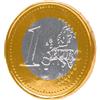 Generico Moneta Gigante di Cioccolato al Latte, Replica da 1 Euro, Oro e Argento, 50g, Certificato Fairtrade, Diametro 9,5 cm