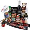 FAMILYCOM Cesto gourmet da regalare. Assortimento con cioccolatini regalo originali. Lotto di salsicce, conserve, selezione di vini e champagne, olio d'oliva e Picos gourmet.