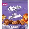 Generic Confezione Per Milka Mini Animals Biscotti con Cioccolato al Latte 99,5g | 5 Mini Sacchetti, Base Ricoperta, Con Latte Alpino, Grafiche Animaletti, Merenda Divertente