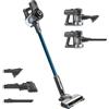 H.Koenig UP610 Aspirapolvere a batteria 2 in 1 scopa elettrica, 0,8 L, potente 150W, spazzola con LED, 50 minuti di autonomia, leggero, pulizia pavimenti, tappeti, auto, peli di animali domestici, Blu