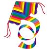 GÜNTHER FLUGSPIELE 1159 - Aquilone a linea singola Rainbow, aquilone colorato con coda lunga 1,5 m, con maniglia di avvolgimento e corda, grande circa 98 x 54 cm