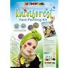 Eulenspiegel - Palette di trucco Rainforest Face, 15 colori | Con 12 colori di trucco, 3 glitter, 3 spugne, 2 pennelli e istruzioni, per circa 120 maschere, per il Carnevale