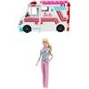 Barbie Bundle, Ambulanza Trasformabile e Playset Clinica (HKT79) + Barbie Nurse Doll (GTW39) , 2 giocattoli per Bambini + 3 anni