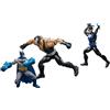 Mattel DC Premier Series, Set da 3, Batman e Nightwing contro Bane, 16,5 cm | Set con 3 personaggi, manganelli e grandi guanti da combattimento, per giocare con supereroi e supercattivi, JMD66