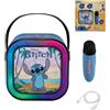 Lexibook, Disney, Karaoke con Microfono Wireless, Blu, BTC020DLXB | Altoparlante karaoke Stitch con microfono wireless, Bluetooth 5.0, USB-C, luci e design compatto