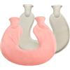GOEDCH Bottiglia dell'acqua calda del collo: 36,5 x 31,5 cm, a forma di U, colore rosa, borsa dell'acqua calda con rivestimento in morbido pile, per spalle e collo, per rilassamento e sollievo dal