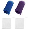 PFLYPF 2 reti di spugna da bagno esfolianti africani, 2 reti schiumogene, purificatore corpo, purificatore per la schiena, rimuove lo sporco e l'olio dalla pelle, pelle più liscia (blu, viola)