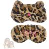 BSITSSS 2PCS Mascherina per Dormire Motivo Leopardato Maschera per Dormire | Mascherine per Dormire Adulti Pelisciuto e Carino Maschera Occhi per Dormire per Bambini Adulto Pisolino Viaggio