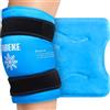 TABEKE Grande tasca per il ghiaccio per ginocchia, 50 x 28 cm, morbida e riutilizzabile, 2 in 1 in nylon liscio e morbido peluche per lesioni sportive e recupero chirurgico del ginocchio, cinghie da