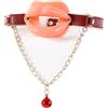 Kutocesy Bavaglio BDSM Per Bondage, Bavaglio Con Cinturino Regolabile in Pelle PU, Ball Gag Con Campana, Giocattoli Sessuali Per Coppie (Pink)