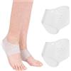 EPMOCN Calzini Rialzanti 2,5 cm, Talloniera in Gel e Silicone con Fori Traspiranti, Talloniera in Silicone Morbida, Plantare per Tallonite, Alzatacco Interno, Bianco, 1 Paio