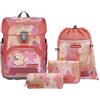 Step by Step Set di zaini per la scuola Cloud, 5 pezzi, zaino ergonomico con catarifrangenti, regolabile in altezza con cintura in vita, a partire dalla prima classe, 19L, Dog Kira - Rosa, moderno