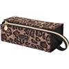 Camomilla Milano Astuccio Make-up Donna, Tessuto, Collezione Sauvage, Misura M, Colore Marrone