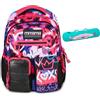 Mitama Zaino New Plus TYE LOVE, Fucsia, Ergonomico, Robusto + Astuccio Mitamini Animals, Chiusura con Zip, In Silicone, Verde, Bambina, Scuola Elementare